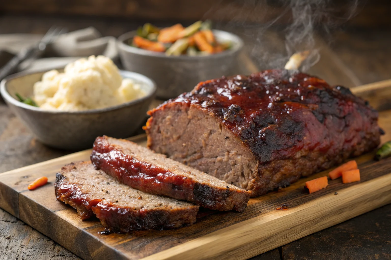 Smoked meatloaf recipe – juicy, tender meatloaf with a smoky, caramelized crust and BBQ glaze.