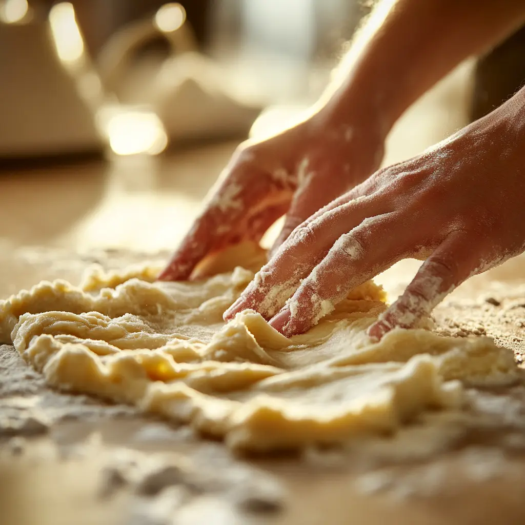 rolling-out-crisco-pie-crust Rolling out Crisco pie crust dough on floured surface